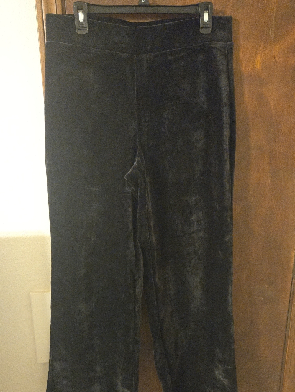 LOFT Black Velvet Wide-Leg Pants